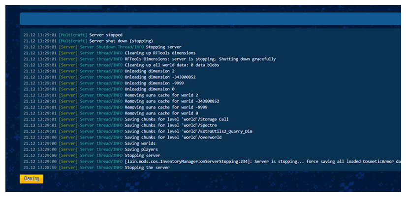 Server Console, enter server command and watch for warning and bugs