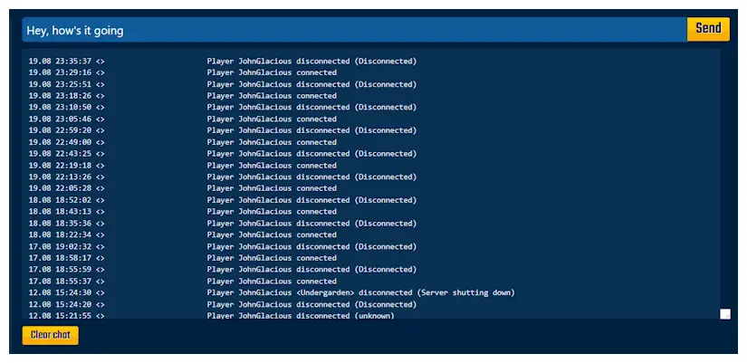 Minecraft server chat, talk to your friends from the Multicraft control panel
