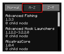 Sort Mods A-Z