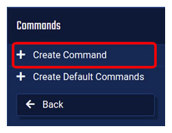 Add Command menu entry in the Command tab of Multicraft