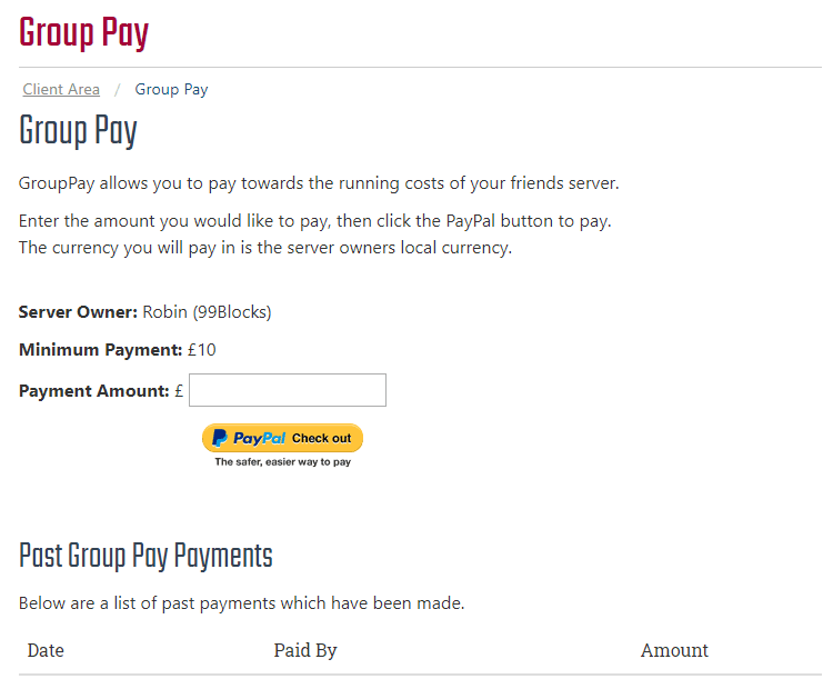 Paying into Group Pay
