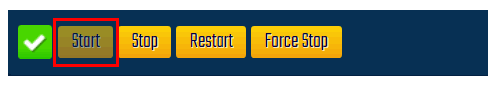 Multicraft Server Start Button