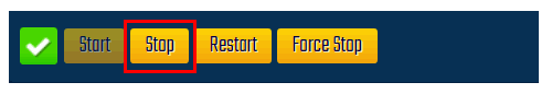 Multicraft Stop Server Button