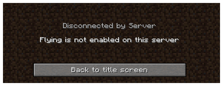 Flying is not enabled on this server
