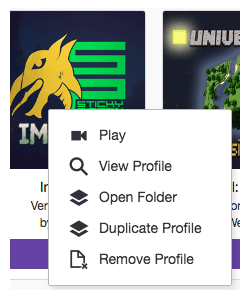 Twitch profile right click