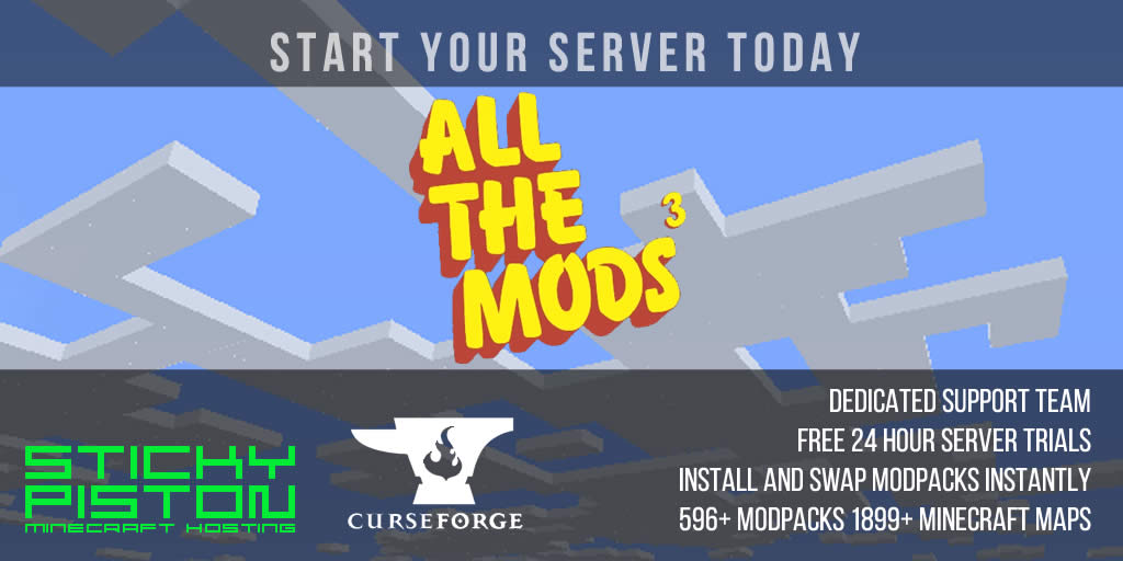 Minecraft All The Mods 3 Server Hosting Stickypiston Co