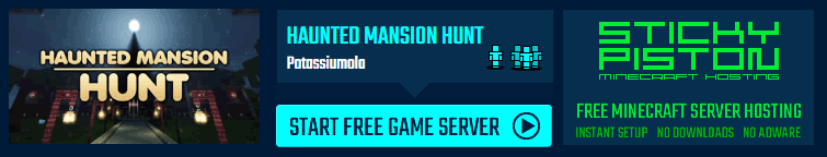 Play Haunted Mansion Hunt on a Minecraft minigame server