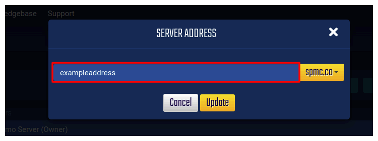 The text box to enter a new friendly address into