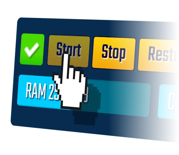 Multicraft Control Panel interface showing server overview, player management, and administration tools