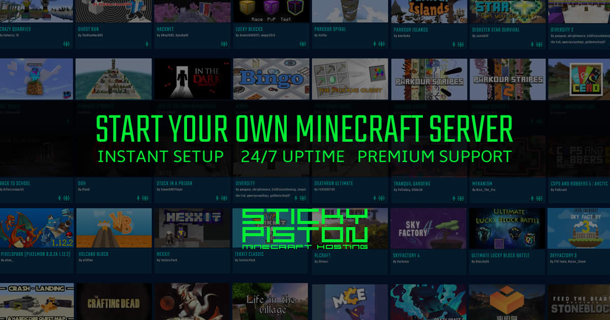 Start Your Own Minecraft Server Stickypiston Hosting